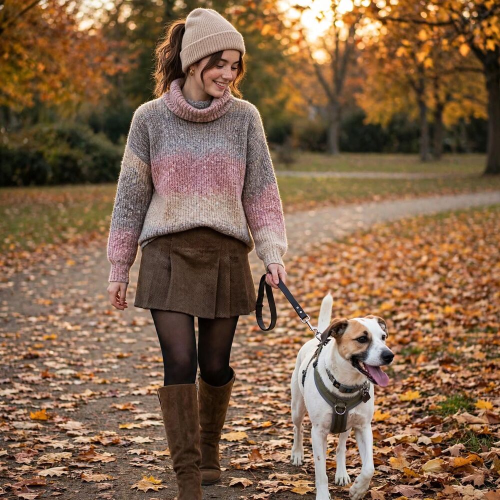 Wool Blend Ombré Fall Lagenlook Cowl Neck Sweater Marled Knit Pink Gray Comfy
